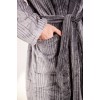 Купити халат махровий Сapri з капюшоном, мультибарвний, жаккардовий, велюровий, з плюшевою обробкою, сірий, чоловічий, розмір xxl, 430 г/м2